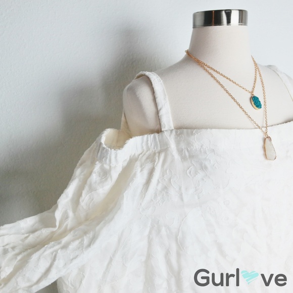 NWT LRL White Concetta Cold Should Blouse Plus 3X - Picture 4 of 9